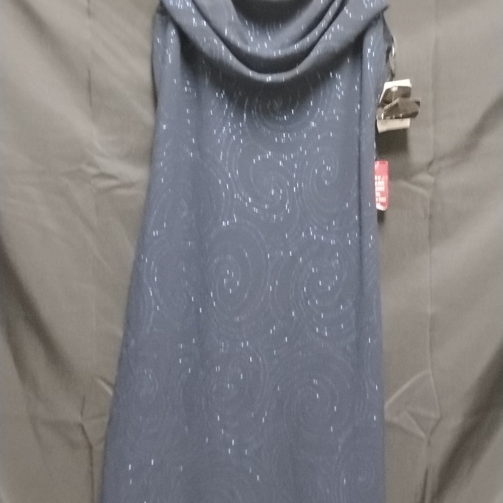 Karina Navy Blue Dress with Glitter Accents - Picture 9 of 10